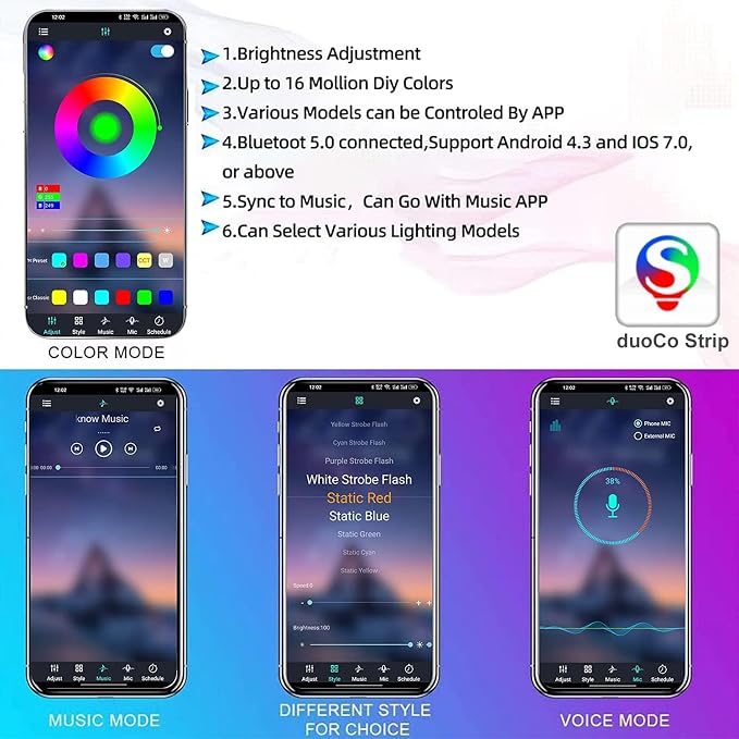 YUGUANG 4Pcs Underglow Kit for Car, APP Control Multicolor Car Underglow Light Kit Music Sync RGB Underbody Strips Light Waterproof for Cars Trucks SUVs