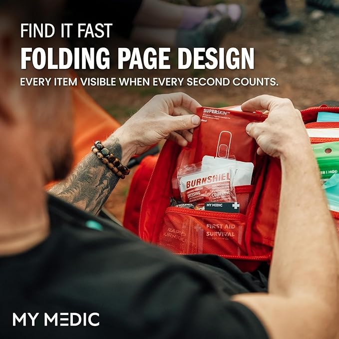 MY MEDIC MyFAK Standard IFAK First Aid Kit & Medic Kit - HSA FSA Items - Built in USA - Medical Supplies & First Aid Essentials for Home, Auto & Family Emergency Preparedness - Family Medical Bag, Red