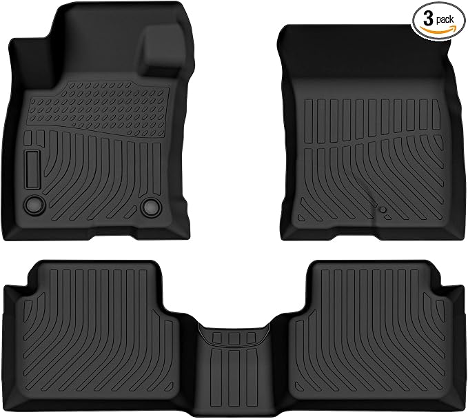 Floor Mats for 2021-2023 Bronco Sport & for 2022-2023 Maverick,All-Weather TPE Rubber Car Floor Mats Waterproof Odorless Anti-Slip 1st & 2nd Row Black