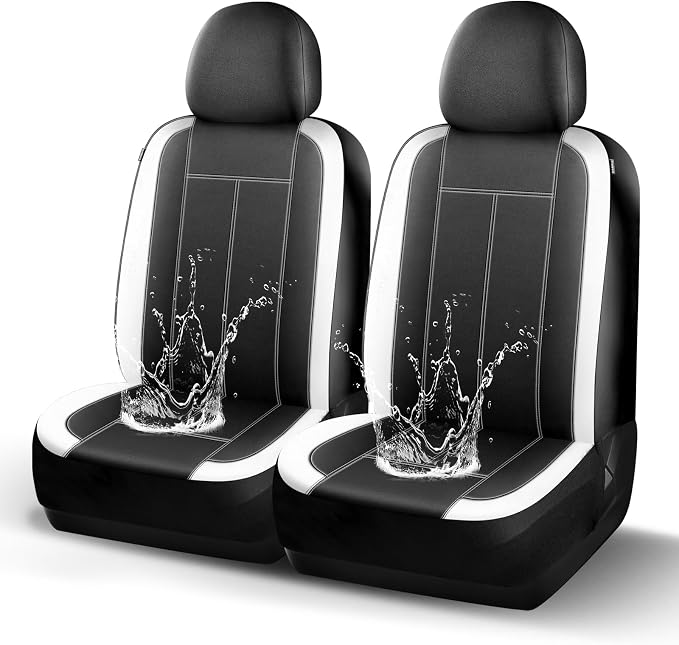 HChengkikz 2 Pack Front Neoprene Car Seat Covers | Waterproof Comfortable Seat Protectors, Airbag Compatible Universal Fit for Sedans, SUVs, Trucks, Vans