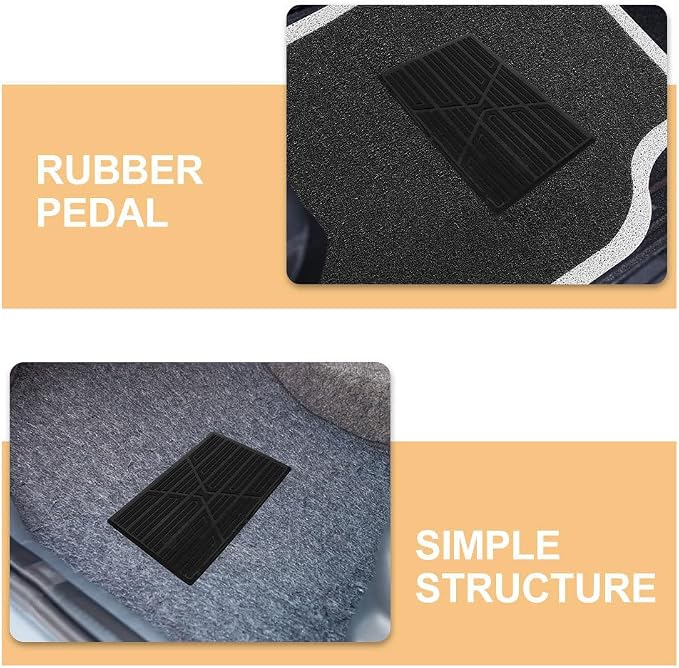 PRETYZOOM 2-Pack Car Floor Mat Carpet Heel Pad Foot Pedal | Universal Anti-Skid Rubber Heel Scuff Plate, Auto Home Carpet Protector Patch for Driver Side Gas Pedal Foot Rest