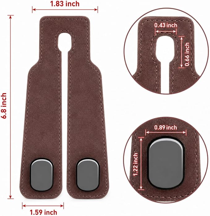 Universal Car Headrest Hooks Heavy Duty Suede Seat Organizer(Brown) | Keep your car organized with these heavy-duty suede hooks—the perfect spot for your purse, bags, and daily essentials