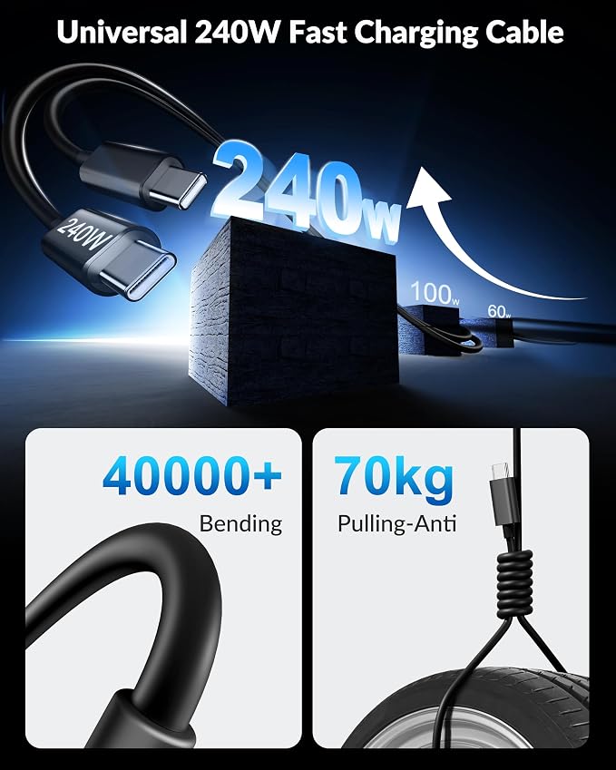 for iPhone 17 16 15 Pro Max Car Charger, 2-Pack 90W 4-Port Car Charger USB C Fast Charge Cigarette Lighter Adapter Accessories with 240W 3FT USB C Cable for iPhone 17/17 Pro/Air/16/15 Pro Max, Android