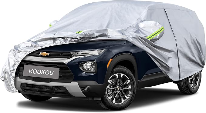Koukou 6 Layers Car Cover Custom Fit Chevy Trailblazer from 2020 to 2025, Waterproof All Weather for Automobiles, Sun Rain Dust Snow Protection. (Ships from US Warehouse, Arrive Within 3-7 Days)