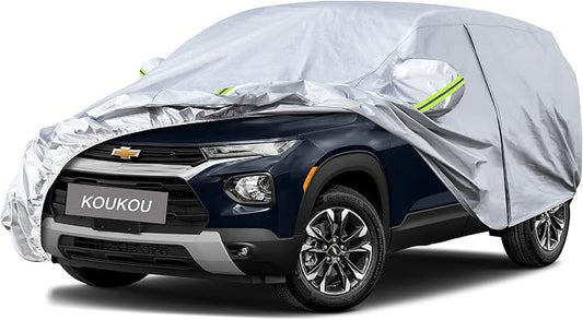 Koukou 6 Layers Car Cover Custom Fit Chevy Trailblazer from 2020 to 2025, Waterproof All Weather for Automobiles, Sun Rain Dust Snow Protection. (Ships from US Warehouse, Arrive Within 3-7 Days)