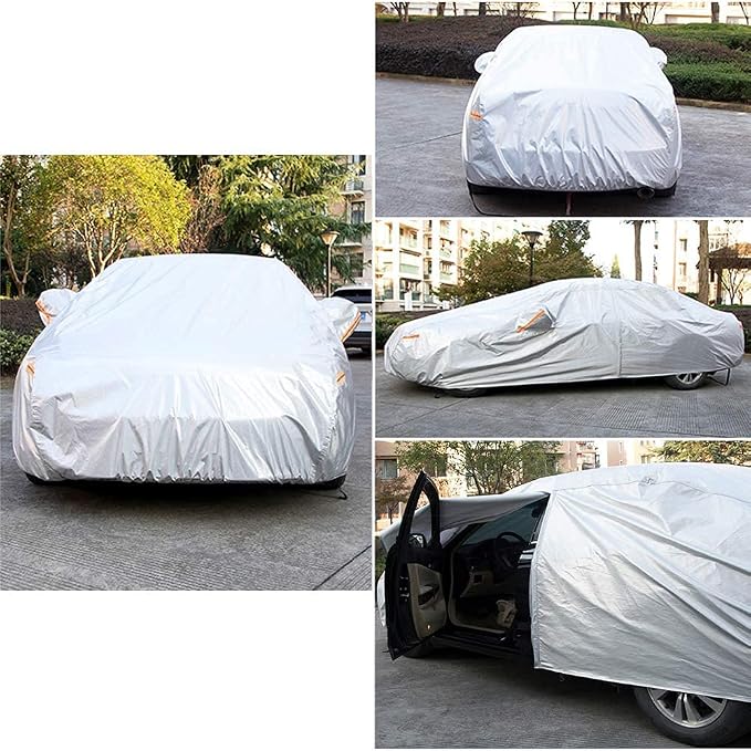Kayme 6 Layers Car Cover Custom Fit for Honda Civic Sedan/Coupe (1991-2025) Outdoor Waterproof All Weather for Automobiles, Full Cover Rain Sun UV Protection with Zipper Cotton