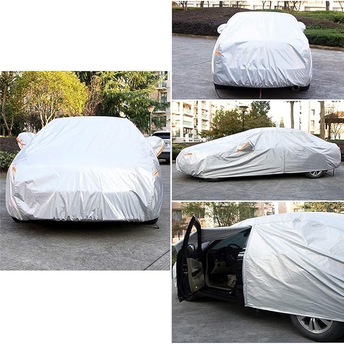 Kayme 6 Layers Car Cover Custom Fit for BMW 3 Series 320i 325i 328i 330i 335i (2013-2025) Waterproof All Weather for Automobiles, Outdoor Full Cover Rain Sun UV Protection.Silver