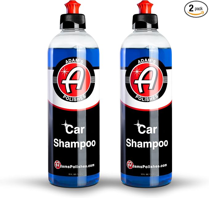 Adam's Car Shampoo 16oz, 2pk - pH Best Biodegradable Car Wash Soap for Foam Cannon, Spray Gun or Bucket - High Foam, Scratch-Free Auto Detailing for Cars, Trucks, RVs & Motorcycles
