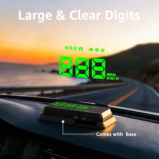 Heads up Display for Cars,Car HUD,Head up Display for Car,Car Speedometer Display,Automatic Brightness Adjustment,Speeding Alert,USB Cable Plug & Play