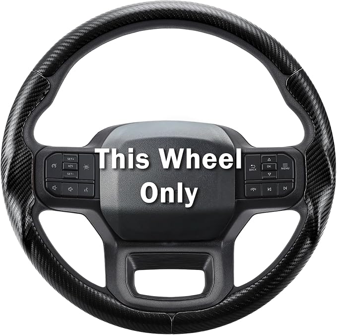 Steering Wheel Cover for Ford F150 2021-2025/ F-150 Lightning 2022-2025/ F250 F350 F450 F550 2023-2025/ Ford Expedition 2022-2024 Car Steering Wheel Cover Protector Accessories for Ford (Matte Black)