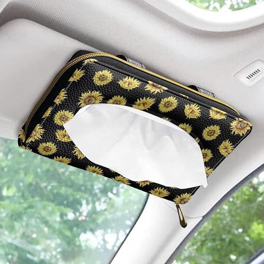 Sunflower Visor Tissue Holder Automotive Visor Tissue Box Holder Universal Napkin Holder for Car Home Offices Sun Visor Accessories