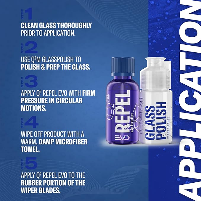 GYEON View EVO Ceramic Hydrophobic Windshield Coating for High Visibility | Ceramic windshield coating causes rain to bead and clear at speed — improves wet-weather visibility for up to 12 months 30ml
