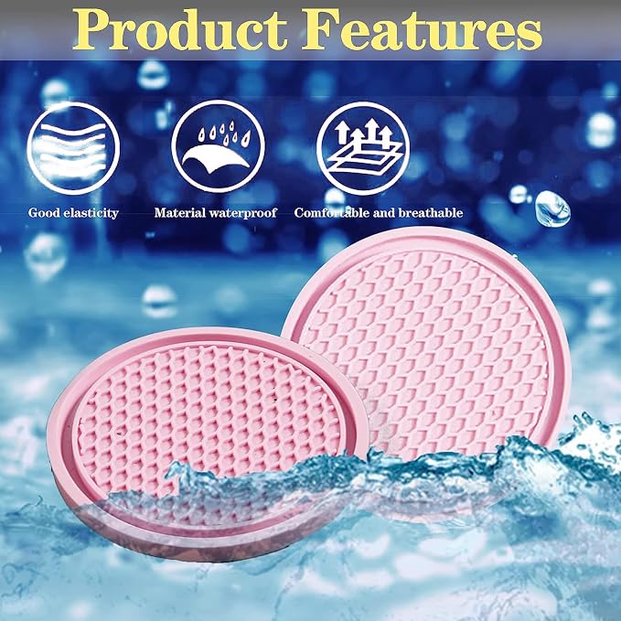 gunhunt 4-Piece Honeycomb Waterproof Fixed Tea Coaster, 2.75In PVC Anti-Slip Cup Holder Insert, Universal for Vehicle Interior Mats (Pink)