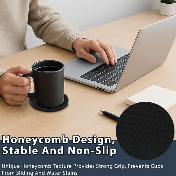 Car Cup Coaster – 6PCS Universal Silicone Non-Slip Drink Holder Inserts for Car Interior – Decorative Anti-Spill Coaster Set for Auto, Home, Office Use