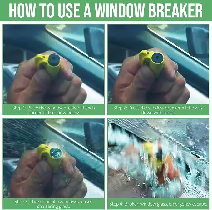 16 Pcs Car Window Breaker Seatbelt Cutter- 3 in 1 Glass Breaker Portable Emergency Escape Tools to All Car Applicable Accessories