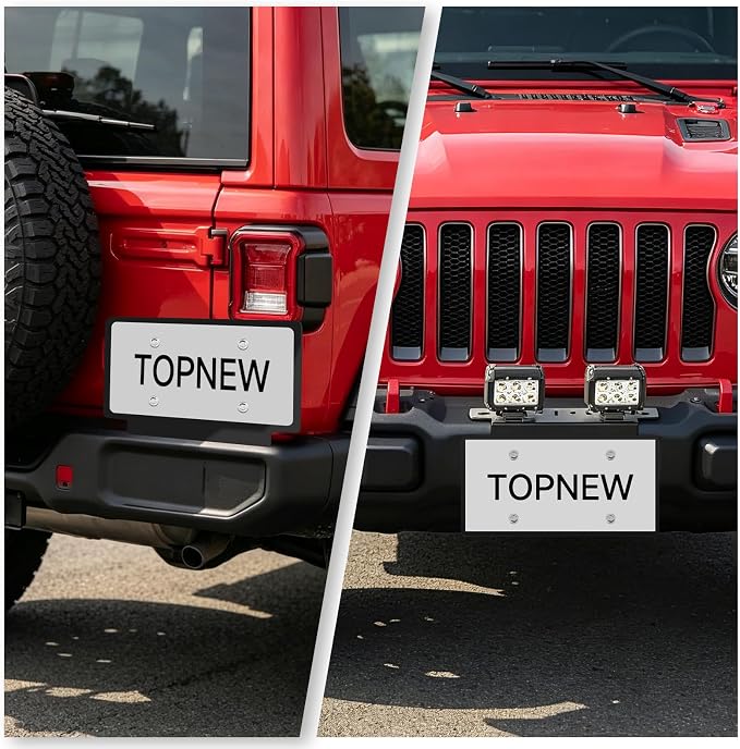 Universal License Plate Mounting Bracket for Pickups, 4x4, Off-Road, Trucks | Heavy duty steel universal mount. Fits 3", 7", 12", 14" & 20" LED light bars and spot lights.