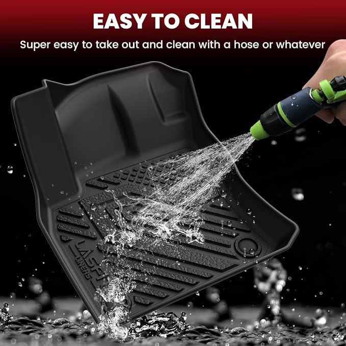 LASFIT Custom Fit TPE Floor Mats & Cargo Liner for 2018-2024 Volkswagen Tiguan Only 5 Seats, All Weather Waterproof Anti-Slip Full Set Floor Liners Front & Rear Rows Trunk Cargo Mat, Black