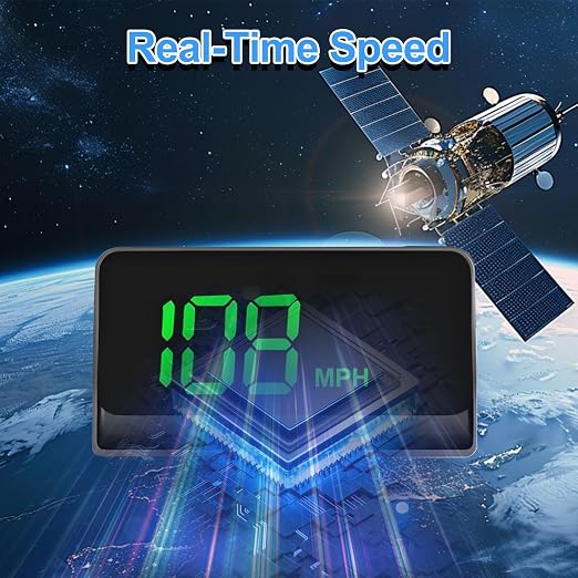 Linkstyle Car HUD Display Speedometer: Windshield MPH Dash Display | Simple GPS Head-Up Display with Large Green Speed Readout, Easy to Read Day or Night, USB Plug-and-Play Setup