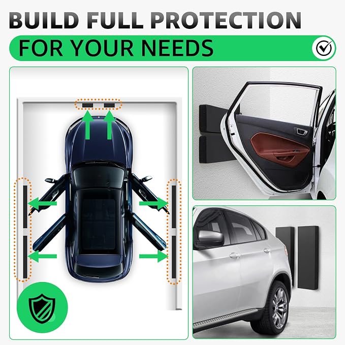 Garage Wall Protector, 4 Pack Garage Car Door Protector Bumper Guard for Car Doors Anti-Collision Self Adhesive EVA Foam for Warehouse Parking Assist