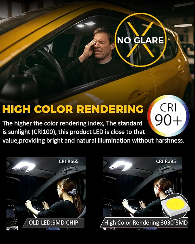 BMT xms Car Interior LED Light Replacement for Toyota Corolla 2019-2024,6000K Super Bright Interior Light Bulbs Package, 8pcs