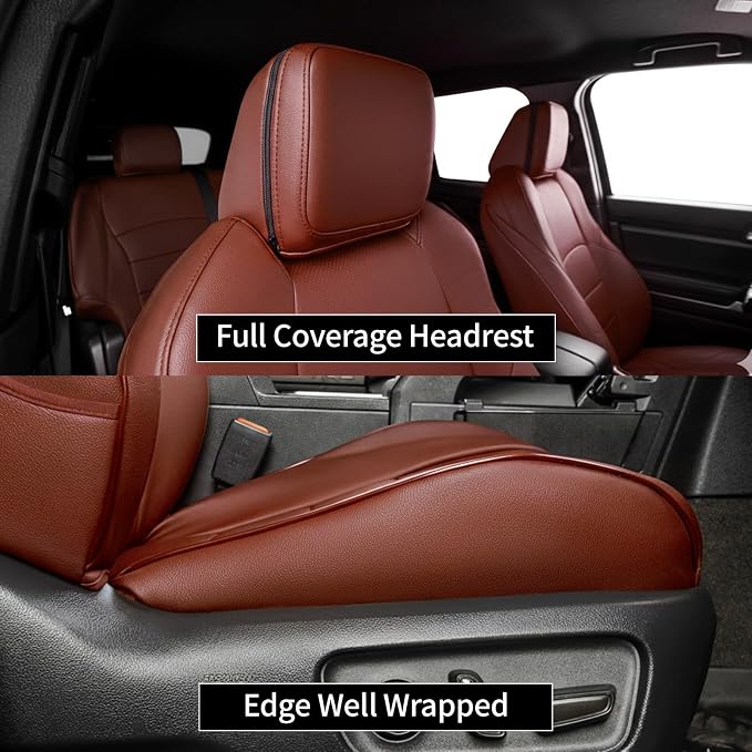 EKR Car Seat Covers Custom Fit for Toyota 4Runner(5 Seats) Full Set | for Toyota 4Runner 2003-2009(Power Front Seats)Full Wrap,Airbag Compatible,Waterproof Pet-resistant,Faux Leather(Burgundy)