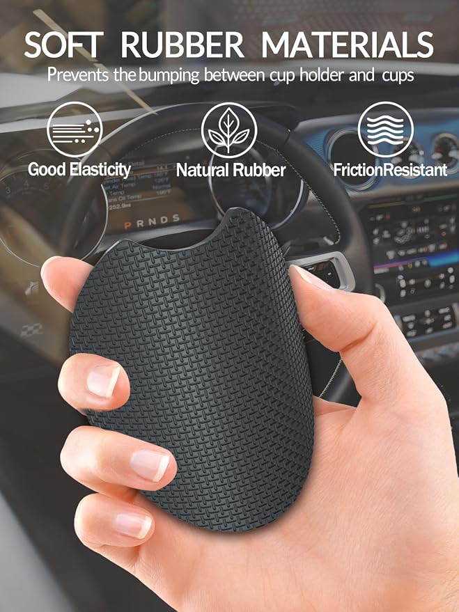 WOCOCN Cute Cup Holder Coasters for Your Car with Fingertip Grip, Auto Accessories for Women & Men,Pack of 2 (Cute Black Cat)