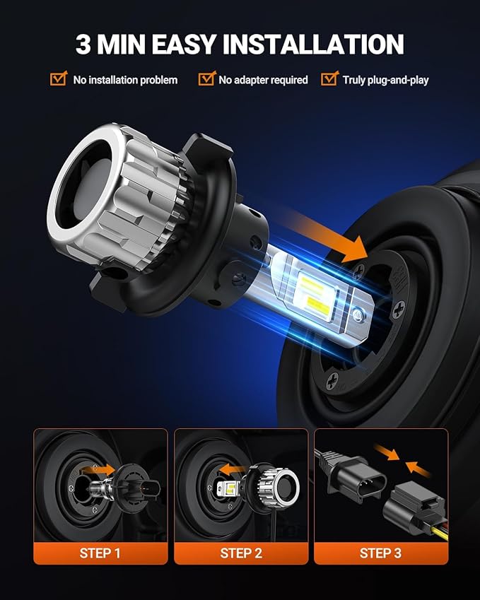 SEALIGHT H13 Fog Light Bulbs, 70000LM 6500K Cool White Bulbs, Pack of 2