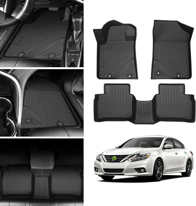 Cartist Floor Mats for Nissan Altima 2013 2014 2015 2016 2017 2018 All Weather Floor Mat for Altima Accessories Waterproof Car Floor Mats Black Front Rear Heavy Duty TPE Carpet