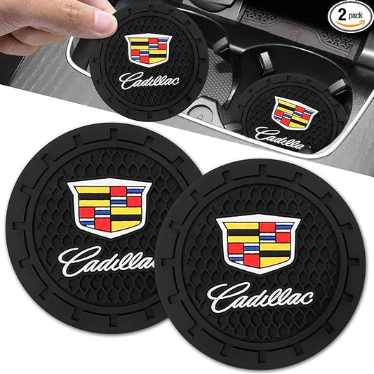 Car Cup Holder Coaster for Cadillac Escalade CT4 CT5 CT6 ATS CTS SRX XT5 Cupholder Coaster Interior Accessories 2.75in 2Pieces Black