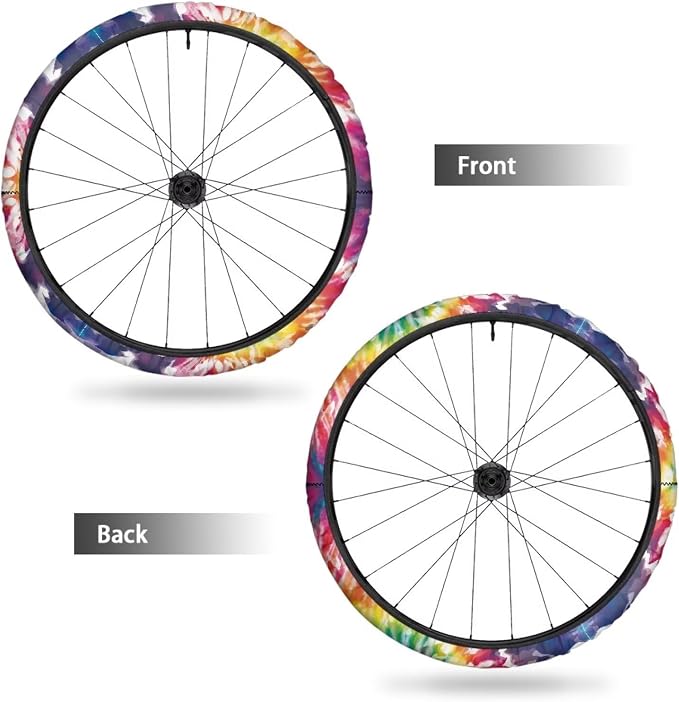 Wheelchair Wheel Covers Tie Dye Painting 2 PCS Wheelchair Tyre Covers Neoprene Wheel Cover for Transport Wheelchair Wheels