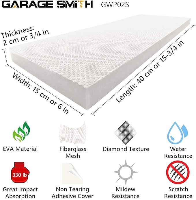 AMPULLA GWP02S Garage Wall Protector Car Door Protectors, Designed in Germany (2, White)