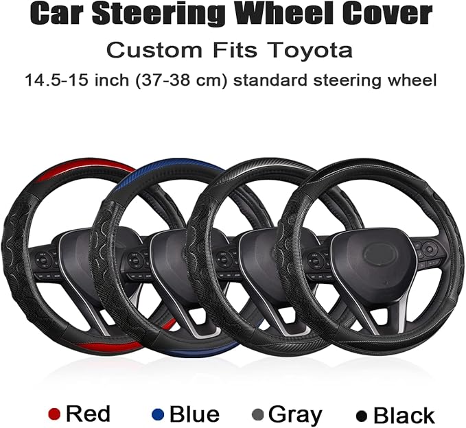 GIANT PANDA Steering Wheel Cover for Toyota, Auto Car Steering Wheel Cover for Toyota Highlander Rav4 Corolla Camry,Standard Size - Gray