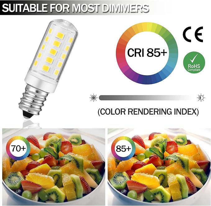 Double-Sided Mirror LED Bulb Dimmable for Conair illuminations Makeup Mirror Double Sided Illuminated Mirror Fits Jerdon Makeup Mirror Replaces, 2PCS (Natural White)