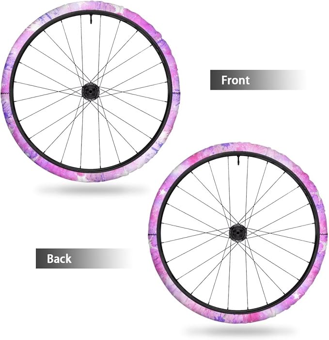 Wheelchair Wheel Covers Purple Tie-Dye Stars Stars 2 PCS Wheelchair Tyre Covers Neoprene Wheel Cover for Transport Wheelchair Wheels