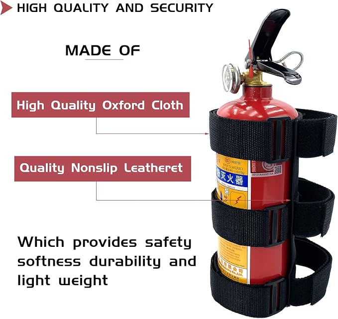Car Roll Bar Fire Extinguisher Holder Replacement for Jeep Wrangler CJ YJ TJ LJ JK JKU JL JLU, Polaris Ranger RZR General RS1, Can Am Maverick X3 & More - Adjustable Extinguisher Mount Strap