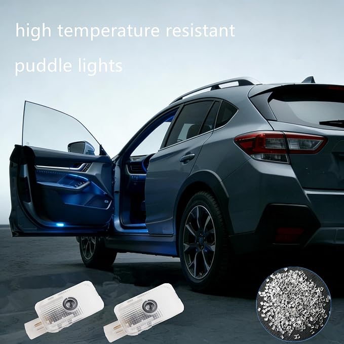 Car Puddle Lights, No Fade Car Door Lights Logo, Led Puddle Lights Compatible with Forester Outback Ascent Legacy XV 2P (White)