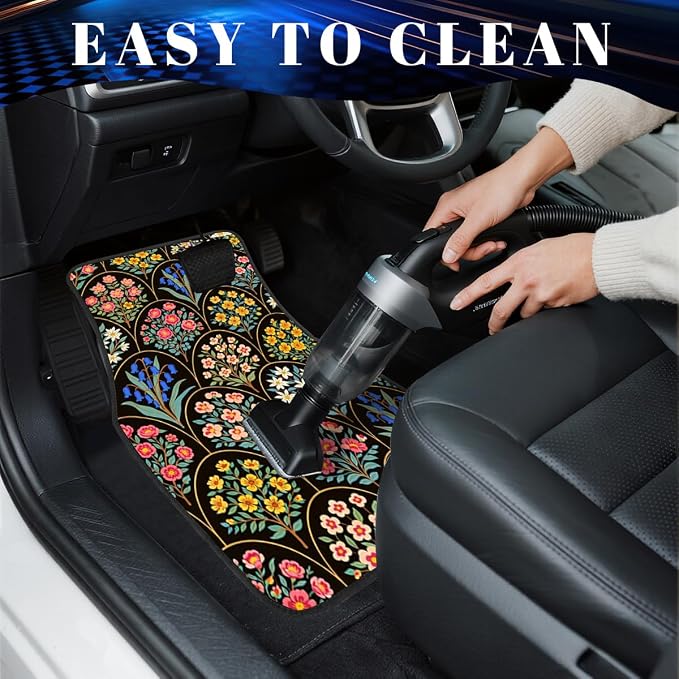 Butterfly Car Floor Mats Kawaii Purple Fantasy Glow Carpet Front Rear Carpets Mat Decorative Car Floor Carpets Non-Slip Auto Car Accessories Universal Fit Car Accessories for Truck