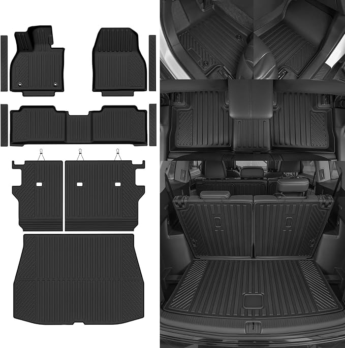 Custom Fit Floor Mats for 2026 Toyota C-HR | All Weather TPE Floor Liners & Trunk Mat & Backrest Protectors & Door Sill Guard | Odorless Full Set Interior Accessories