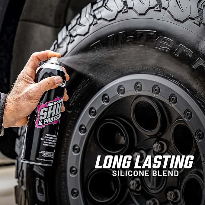 Slick Products Shine & Protectant Spray 17.35 FL OZ. - High Gloss Clear Coating Renew Vinyl, Plastic, Rubber, Trim, Tire, Engine, Car, Truck, Motorcycle, Dirt Bike