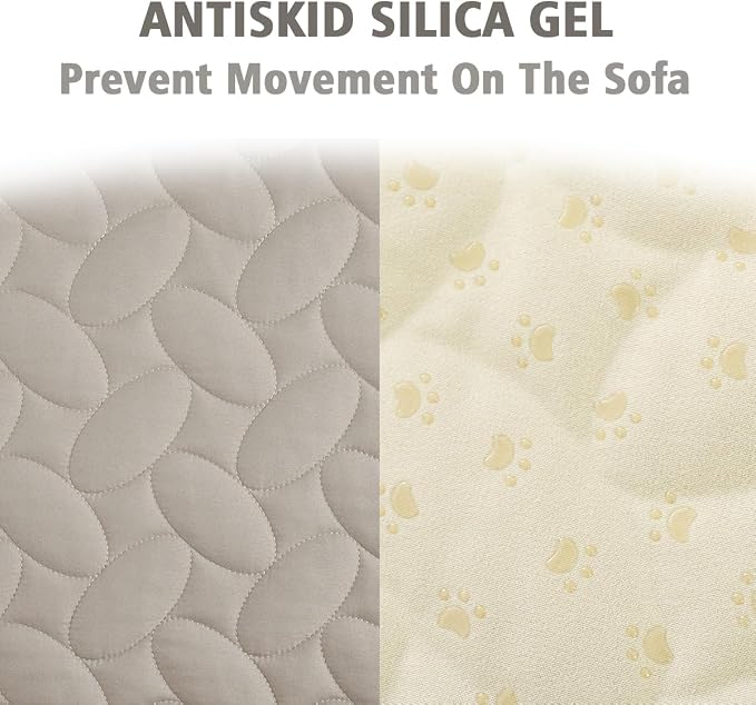 Ameritex Waterproof Pet Bed Cover Anti-Slip Dog Bed Blanket for Sofa and Furniture Waterproof New Pattern Design (Khaki, 82x120 Inch (Pack of 1))
