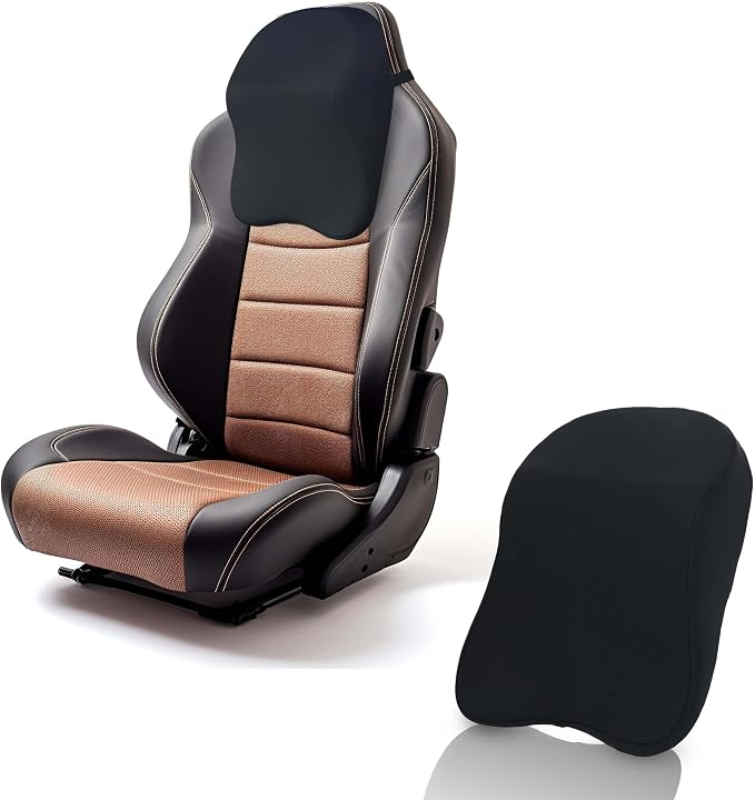 Car Headrest Pillow - Shoulder & Neck Pillow for Car Headrest w/Adjustable Strap & Clip to Secure - Memory Foam Car Neck Pillow for Driving Seat - Ergonomic Head Rest Pillow for Car Seat Neck Support