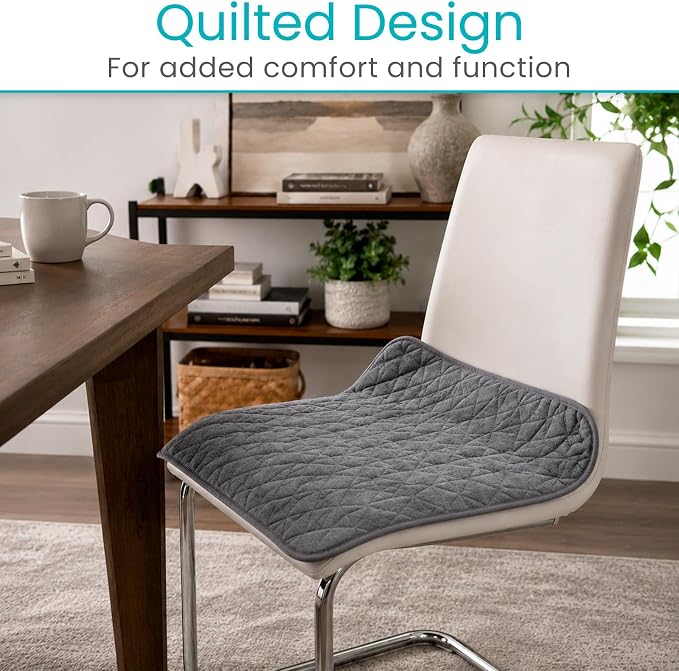 Sures Waterproof Chair Pads for Incontinence (22" x 21") - Washable, Waterproof Seat Protector - Chair Protector Seat Cover - Absorbent Pad for Bed, Seat, Car, Wheelchair & Recliner (Gray, 2 Pack)