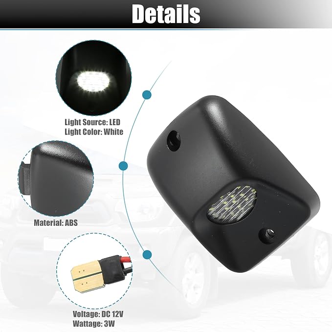 X AUTOHAUX LED License Plate Light Tag Lamp Assembly for Toyota Tacoma 1995 1996 1997 1998 1999 2000 2001 2002 2003 2004 Full LED Rear Number License Plate Lamp White Light 2pcs