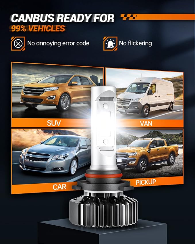 SEALIGHT 9005/HB3 H11/H8/H9 Fog Bulbs, 9005 H11 Fog Bulbs with Plug and Play, 60,000LM, Non-polarity, Wider Driving Vision, Fog Light, Powersports Bulbs and Assemblies, Pack of 4