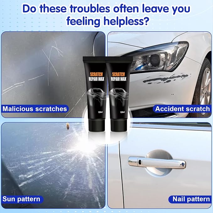 1pc Scratch Remover For Vehicles, 2026New Car Scratch Remover Wax,general car scratch repair wax, works on cars, trucks, SUV,includes wiping cloth and sponge (1 set)