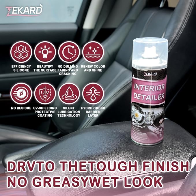 Car Interior Cleaner, Leather Cleaner, 15 oz. Large-Capacity Interior Detailer in Iron Can, Wheel Cleaner, Suitable for Cleaning Rubber, Plastic, and Leather Surfaces Inside Vehicles (1 Bottle)