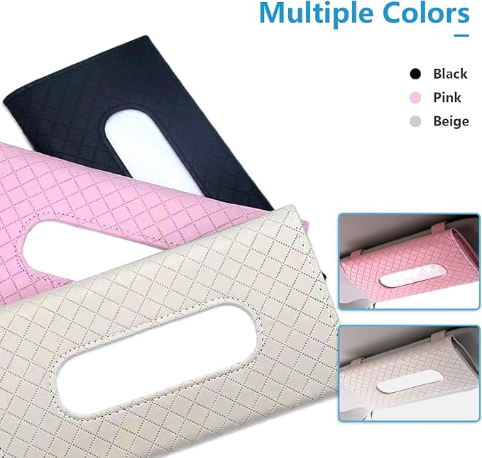 Car Visor Tissue Holder, Sun Visor Napkin Holder Backseat Tissue Case, Premium Car Tissue Box for car, Car Tissue Holder(Beige)