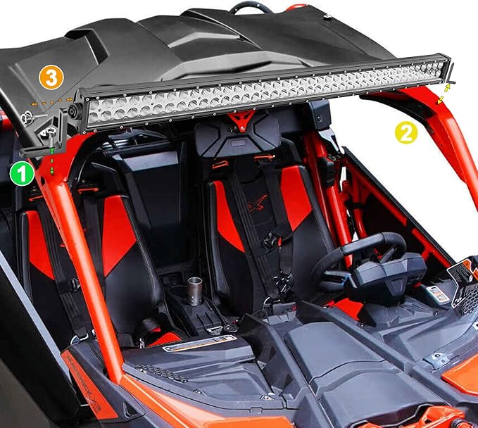 DaSen 40"-42" Roof Light Bar Bracket Fit Can-Am Maverick X3 MAX 2017-2026 | Adjustable for Curved/ Straight LED Light
