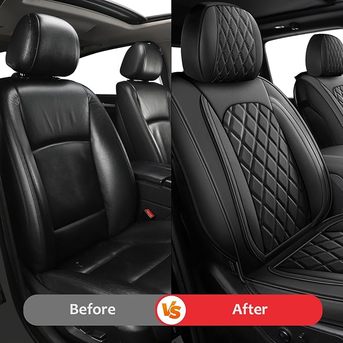 MIROZO Front Seat Covers for Ram,Waterproof Truck Seat Cover Car Seat Protector Compatible with 2009-2026 RAM 1500/2500/3500 Crew Quad Cab Pickup Cushions (2 PCS Front,Black)