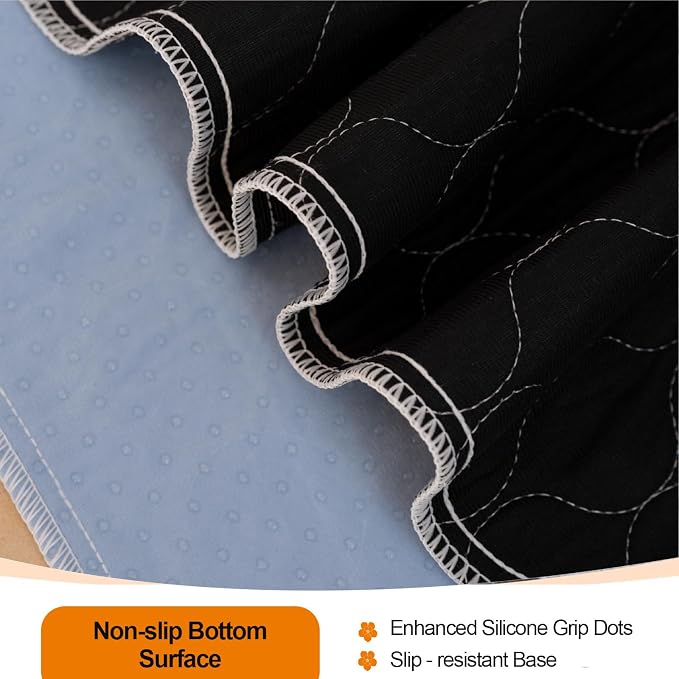 RIQINXIN Absorbent Reusable Seat Protector Pads Waterproof Incontinence Chair Pads Washable Underpads for Adults Elderly Bed Wheelchair Sofa Quilted Chuck Pads Grey 35x60in 2pcs